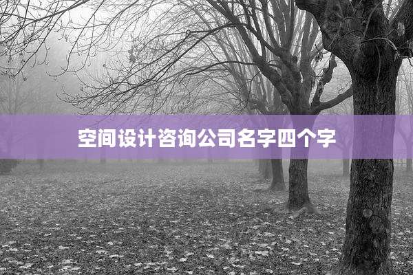 空间设计咨询公司名字四个字