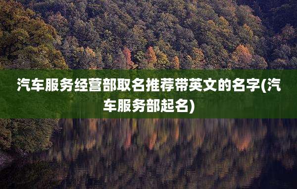 汽车服务经营部取名推荐带英文的名字(汽车服务部起名)