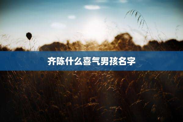 齐陈什么喜气男孩名字