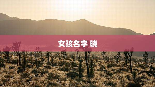 女孩名字 晓