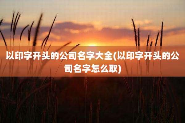 以印字开头的公司名字大全(以印字开头的公司名字怎么取)