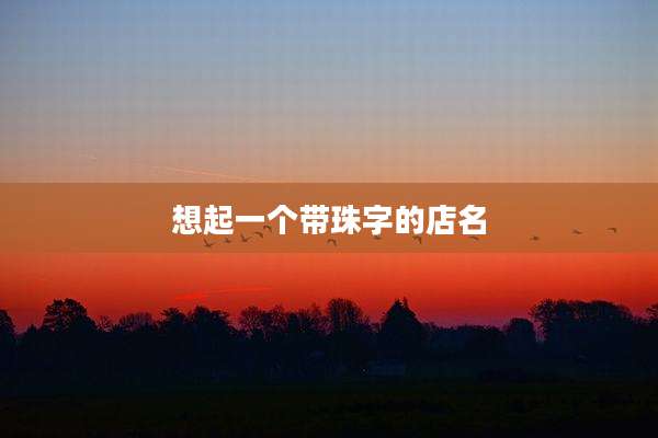 想起一个带珠字的店名