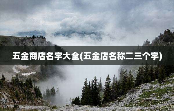 五金商店名字大全(五金店名称二三个字)