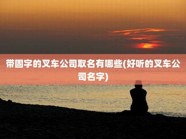 带固字的叉车公司取名有哪些(好听的叉车公司名字)