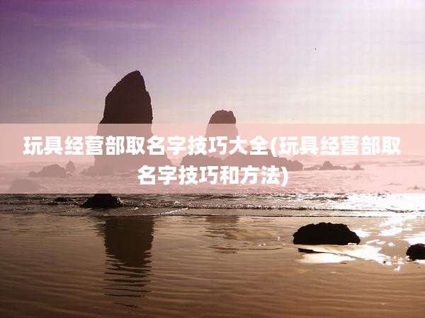 玩具经营部取名字技巧大全(玩具经营部取名字技巧和方法)