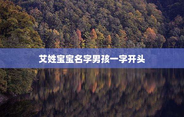 艾姓宝宝名字男孩一字开头