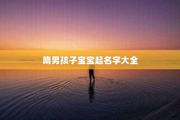 隋男孩子宝宝起名字大全