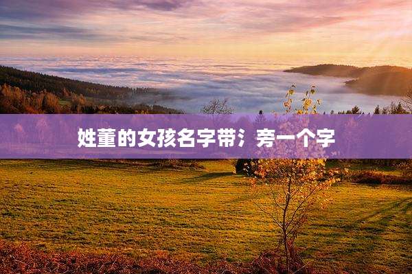 姓董的女孩名字带氵旁一个字