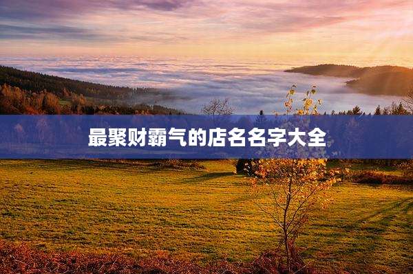 最聚财霸气的店名名字大全