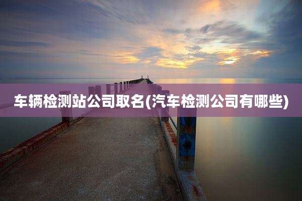 车辆检测站公司取名(汽车检测公司有哪些)