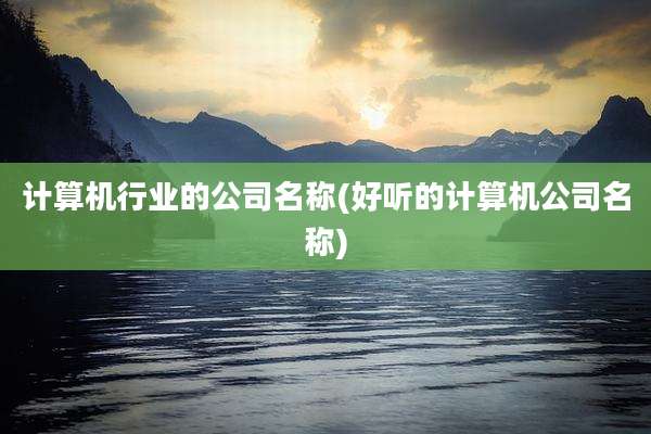 计算机行业的公司名称(好听的计算机公司名称)