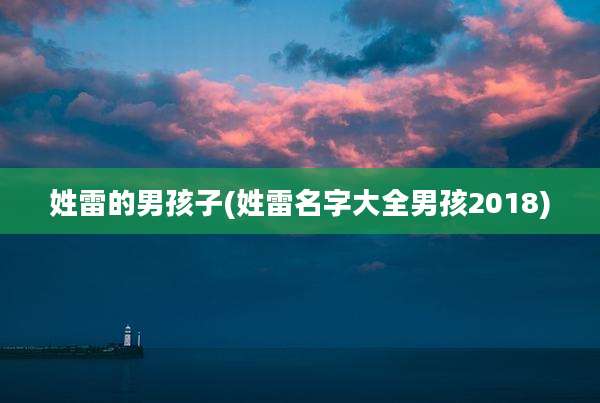 姓雷的男孩子(姓雷名字大全男孩2018)