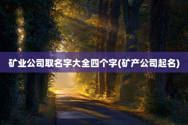 矿业公司取名字大全四个字(矿产公司起名)