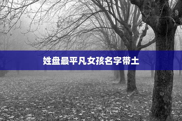 姓盘最平凡女孩名字带土