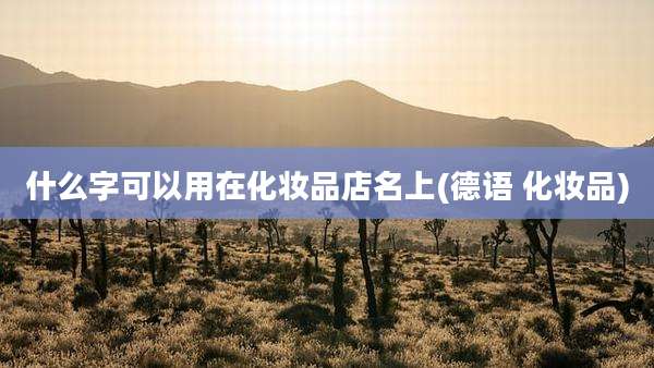 什么字可以用在化妆品店名上(德语 化妆品)
