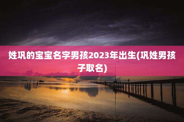姓巩的宝宝名字男孩2023年出生(巩姓男孩子取名)
