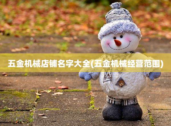 五金机械店铺名字大全(五金机械经营范围)