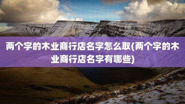 两个字的木业商行店名字怎么取(两个字的木业商行店名字有哪些)