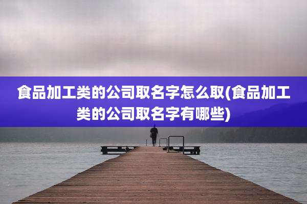 食品加工类的公司取名字怎么取(食品加工类的公司取名字有哪些)