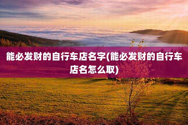 能必发财的自行车店名字(能必发财的自行车店名怎么取)