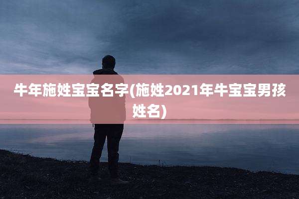 牛年施姓宝宝名字(施姓2021年牛宝宝男孩姓名)