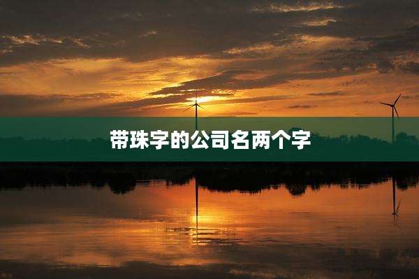 带珠字的公司名两个字