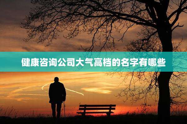 健康咨询公司大气高档的名字有哪些