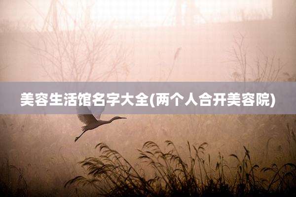 美容生活馆名字大全(两个人合开美容院)