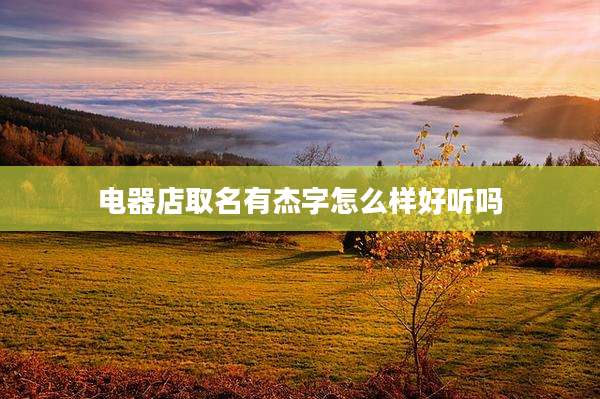 电器店取名有杰字怎么样好听吗