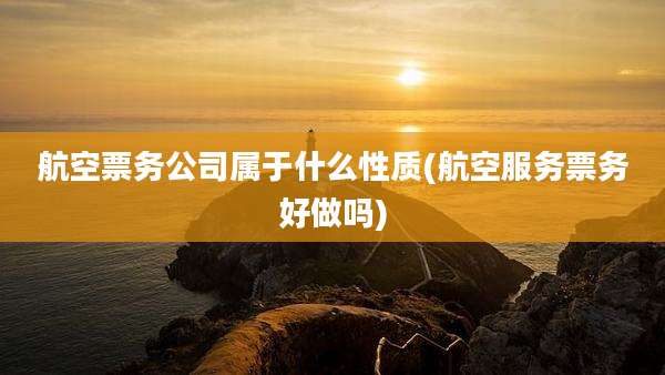 航空票务公司属于什么性质(航空服务票务好做吗)