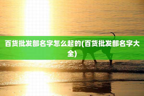 百货批发部名字怎么起的(百货批发部名字大全)