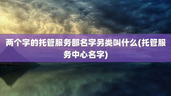 两个字的托管服务部名字另类叫什么(托管服务中心名字)
