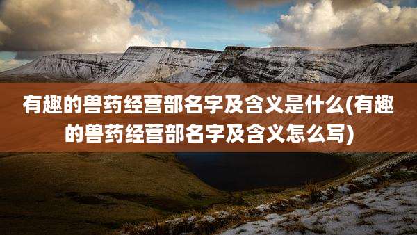 有趣的兽药经营部名字及含义是什么(有趣的兽药经营部名字及含义怎么写)