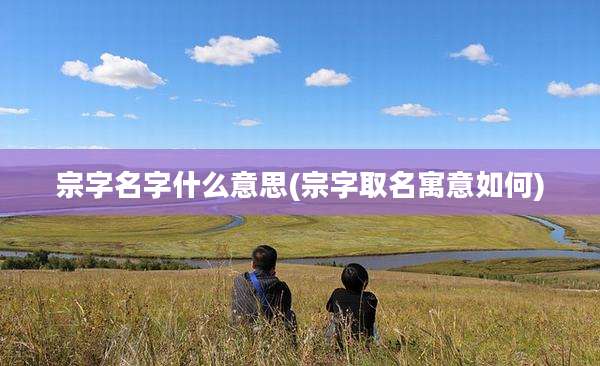 宗字名字什么意思(宗字取名寓意如何)