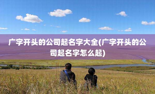 广字开头的公司起名字大全(广字开头的公司起名字怎么起)