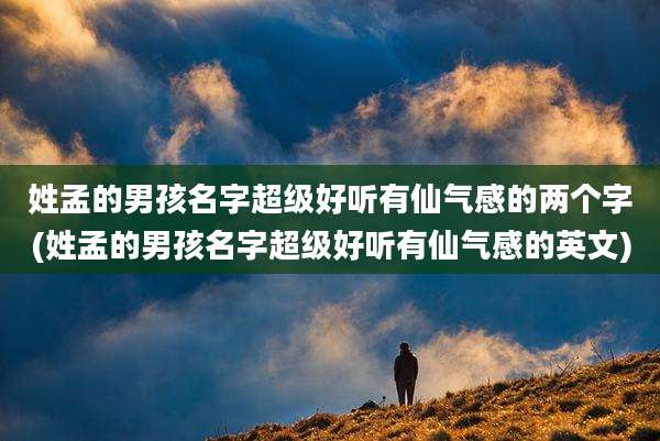 姓孟的男孩名字超级好听有仙气感的两个字(姓孟的男孩名字超级好听有仙气感的英文)