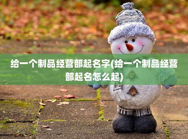 给一个制品经营部起名字(给一个制品经营部起名怎么起)