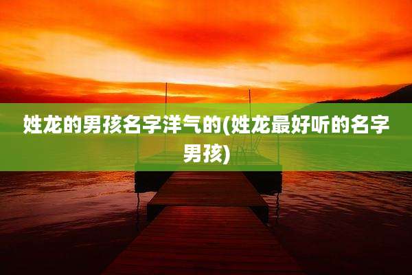 姓龙的男孩名字洋气的(姓龙最好听的名字男孩)