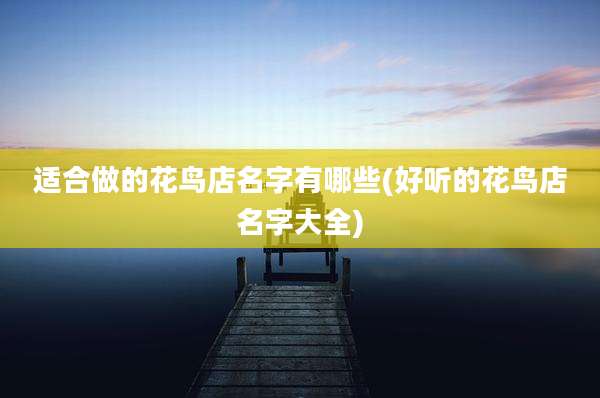 适合做的花鸟店名字有哪些(好听的花鸟店名字大全)