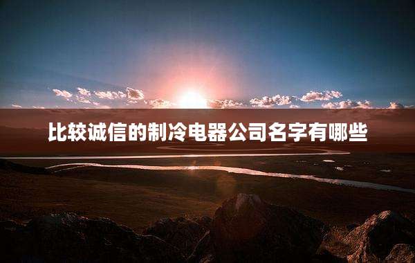 比较诚信的制冷电器公司名字有哪些