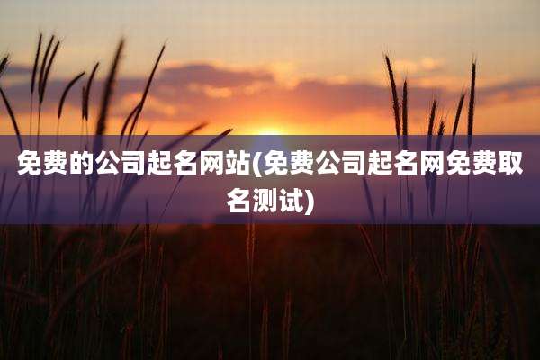 免费的公司起名网站(免费公司起名网免费取名测试)