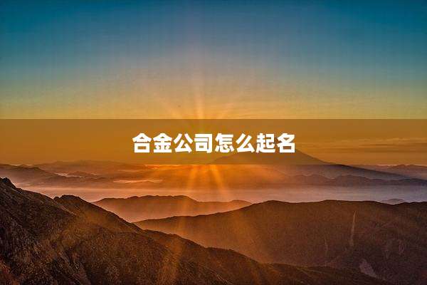合金公司怎么起名