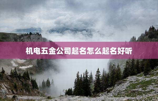 机电五金公司起名怎么起名好听