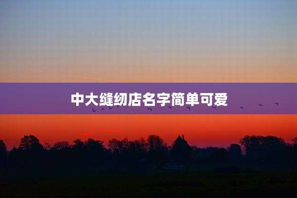 中大缝纫店名字简单可爱