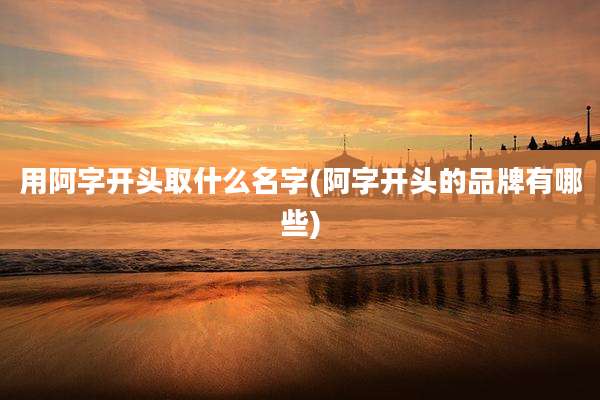 用阿字开头取什么名字(阿字开头的品牌有哪些)