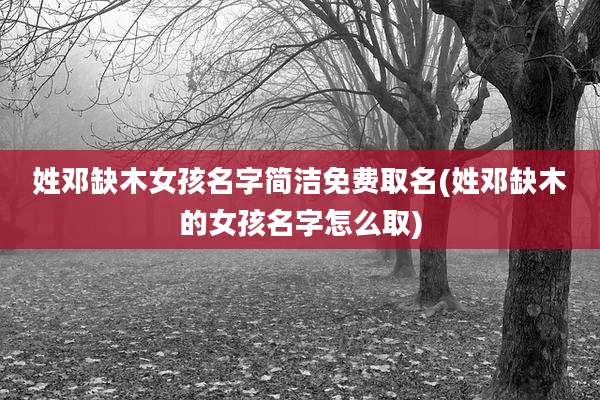 姓邓缺木女孩名字简洁免费取名(姓邓缺木的女孩名字怎么取)