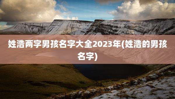 姓浩两字男孩名字大全2023年(姓浩的男孩名字)