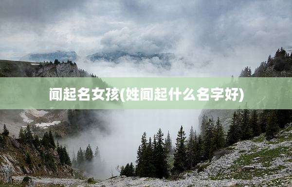 闻起名女孩(姓闻起什么名字好)