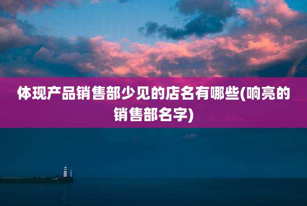 体现产品销售部少见的店名有哪些(响亮的销售部名字)