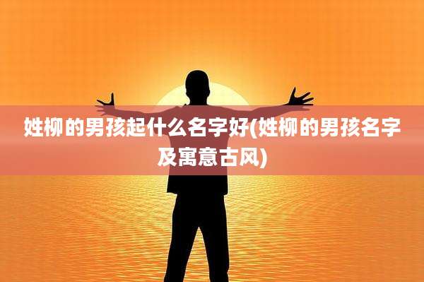 姓柳的男孩起什么名字好(姓柳的男孩名字及寓意古风)